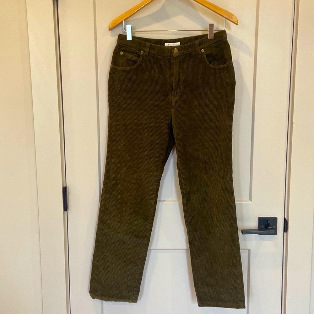 vintage cords in moss green